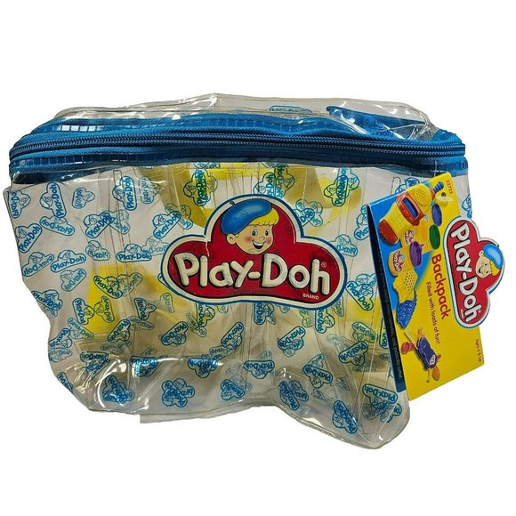 Vintage Play-Doh Clear Vinyl Backpack 2000 Hasbro - Picture 1 of 4